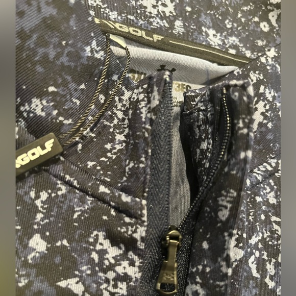 Under Armour UA Playoff Printed Stretch LS 1/4Zip UPF50 Active Top Golf Pullover - Picture 9 of 13